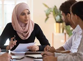 three people having a meeting about employee rights