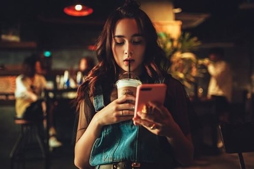 employee having a coffee on their lunch break