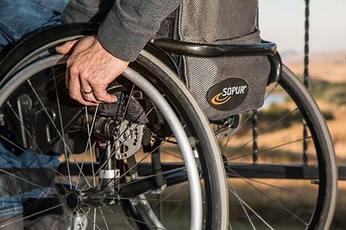 disabled employee using a wheelchair