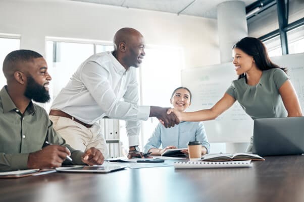 diverse group of employees working collaboratively