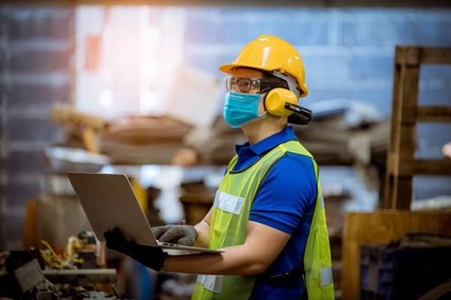 an employee montioring workplace health and safety