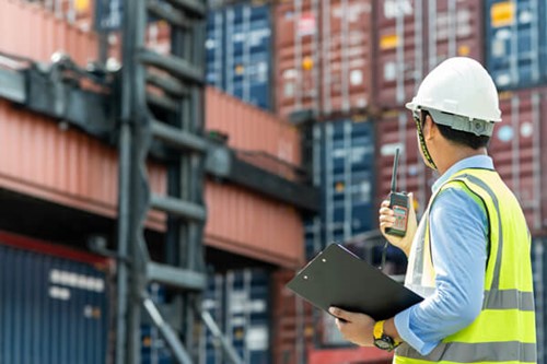 a worker preparing for a manual handling task